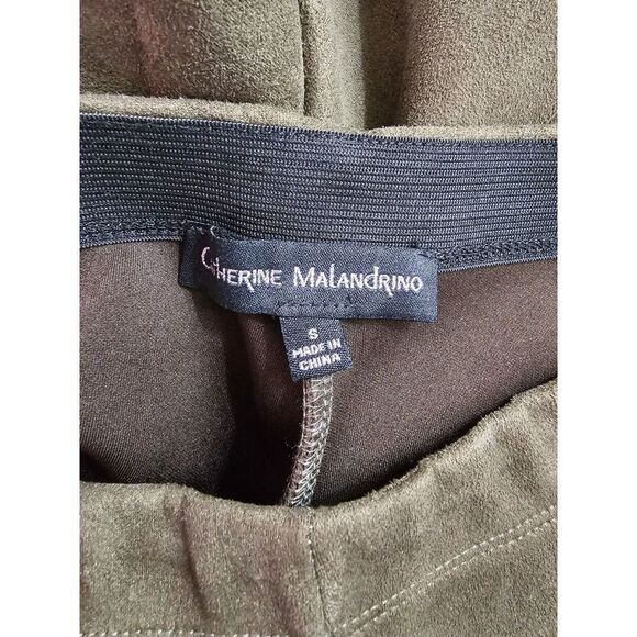 Catherine Malandrino Faux Suede Skinny Fit Pants Green Size Small - Picture 3 of 3